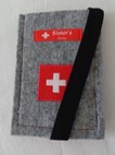 Handyhülle Filz Grau mit Schweizerkreuz